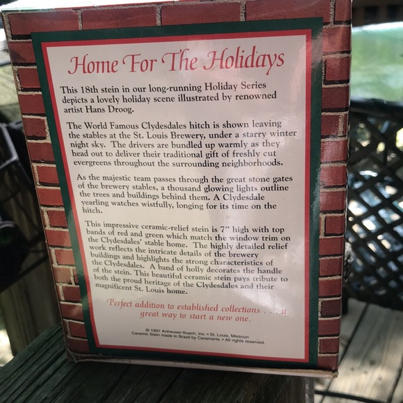 Budweiser 1997  Holiday Beer Stein-New in Box- Vintage - Picture 12 of 13